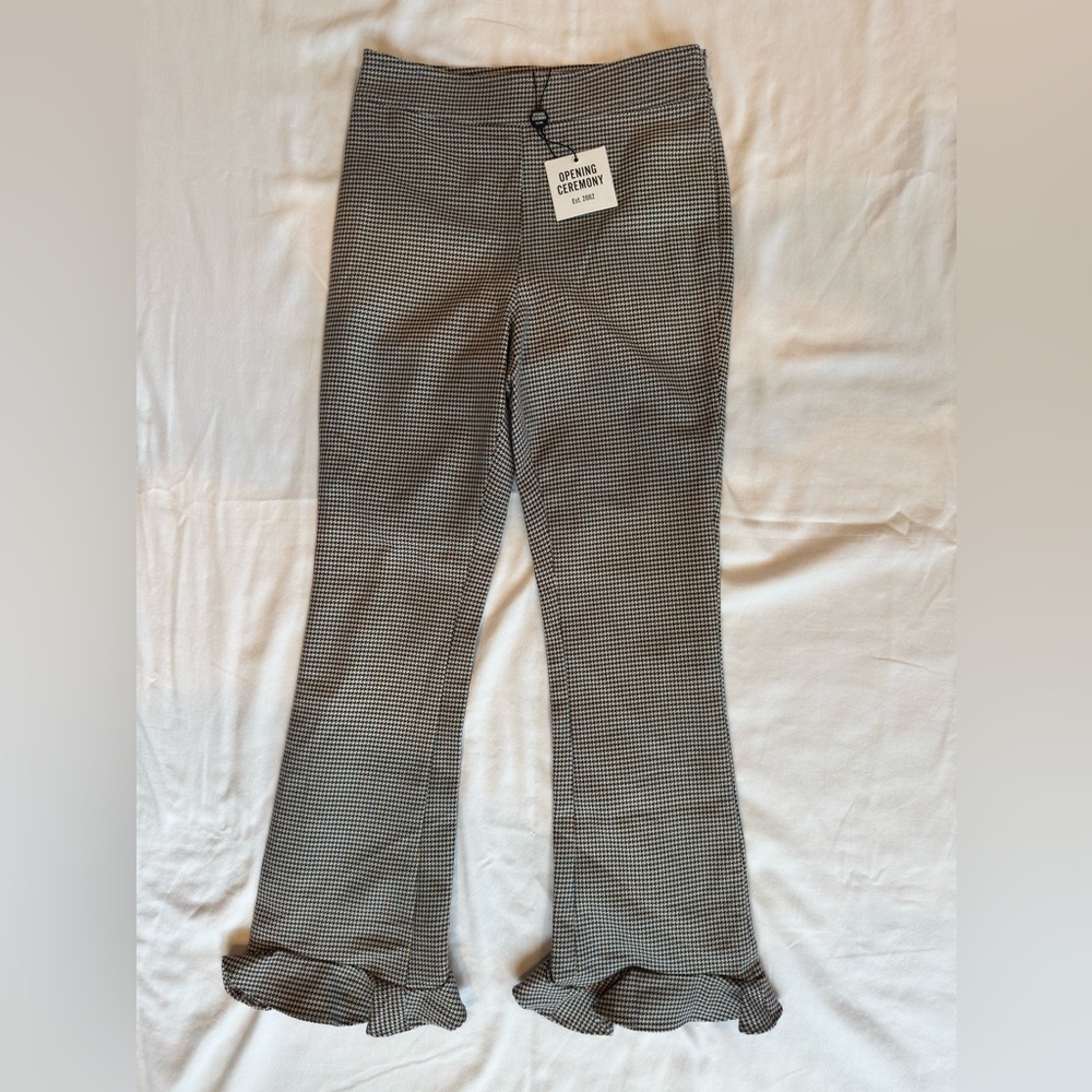 Opening Ceremony Ruffle Crop Hoothstooth Pants NWT